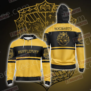 Harry Potter - Hufflepuff House Wacky New Style Unisex 3D T-shirt Zip Hoodie S 