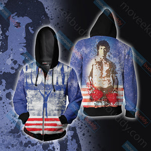 Rocky Balboa New Unisex 3D T-shirt Zip Hoodie XS 