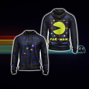 Pacman Unisex 3D T-shirt Zip Hoodie XS 