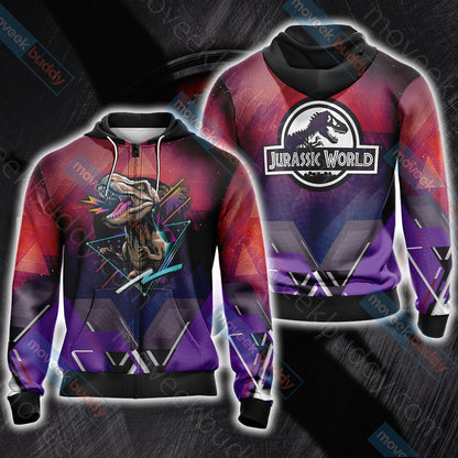 Jurassic Park Unisex 3D T-shirt Zip Hoodie XS 