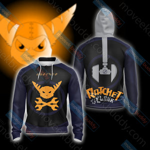 Ratchet & Clank (video game) Unisex 3D T-shirt Zip Hoodie XS 