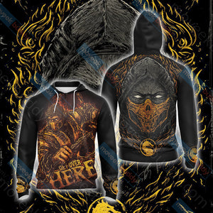 Mortal Kombat Scorpion New Style Unisex 3D T-shirt Zip Hoodie XS 