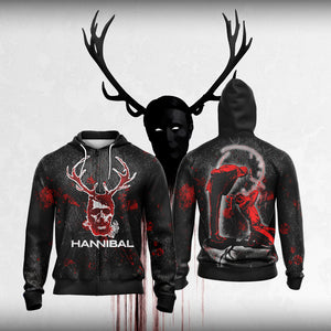 Hannibal (TV series) Unisex 3D T-shirt Zip Hoodie XS 