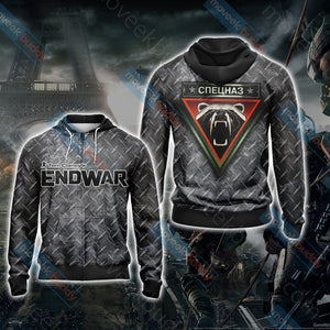 Tom Clancy's EndWar - Spetsnaz Guard Brigades Unisex 3D T-shirt Zip Hoodie XS 