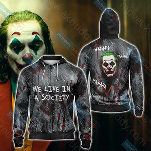 Joker New Style Unisex 3D T-shirt Zip Hoodie XS 