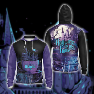 Hogwarts Is My Home A Up Og Magic Unisex 3D T-shirt Zip Hoodie S 