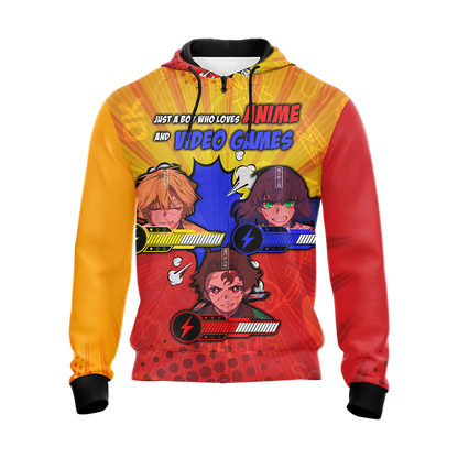 Just a boy who loves anime and video games T-shirt Zip Hoodie Pullover Hoodie   