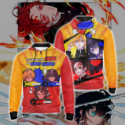 Just a boy who loves anime and video games T-shirt Zip Hoodie Pullover Hoodie Zip Hoodie S 