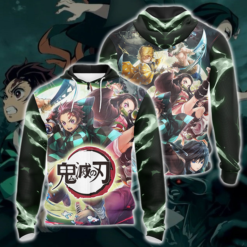 Demon Slayer: Kimetsu no Yaiba Unisex 3D T-shirt Zip Hoodie Pullover Hoodie Zip Hoodie S 
