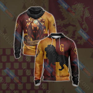 Gryffindor Lion Harry Potter New Look Unisex 3D T-shirt Zip Hoodie XS 