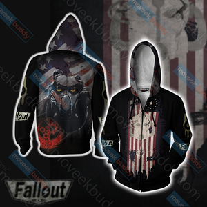Fallout Brotherhood Of Steel New Unisex 3D T-shirt Zip Hoodie S 