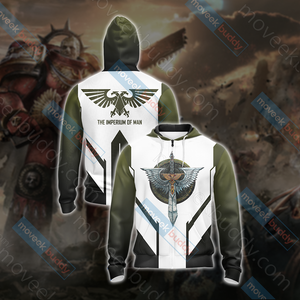 Warhammer 40,000 - The Imperial Aquila Unisex 3D T-shirt Zip Hoodie XS 