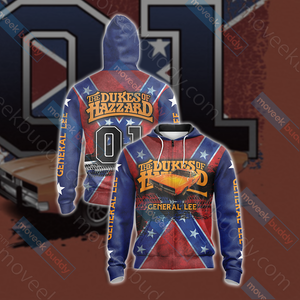 The Dukes Of Hazzard General Lee Unisex 3D T-shirt Zip Hoodie XS 