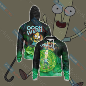 Mr.Poopybutthole Rick and Morty Unisex 3D T-shirt Zip Hoodie XS 