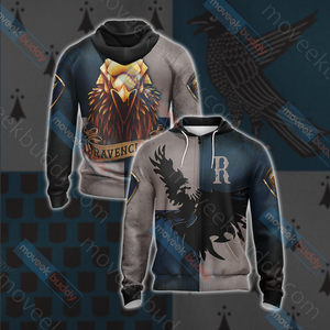 Ravenclaw Eagles Harry Potter New Look Unisex 3D T-shirt Zip Hoodie XS 