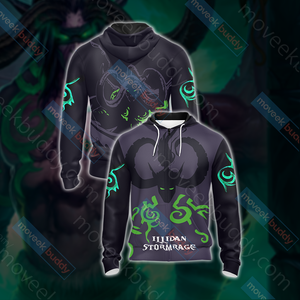 World Of Warcraft - Illidan Stormrage Unisex 3D T-shirt Zip Hoodie XS 