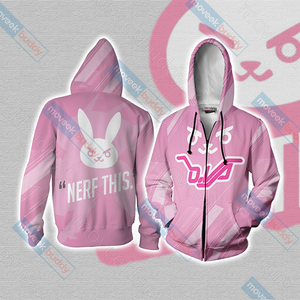 Overwatch D.Va Unisex 3D T-shirt Zip Hoodie XS 