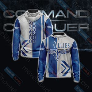 Command & Conquer - Allies Unisex 3D T-shirt Zip Hoodie S 