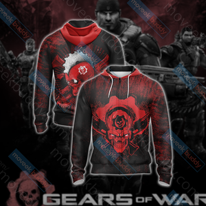 Gears of War New Look Unisex 3D T-shirt Zip Hoodie XS 