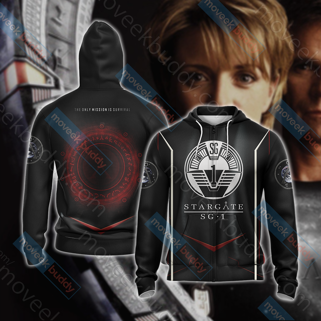 Stargate SG-1 Unisex 3D T-shirt Zip Hoodie XS 