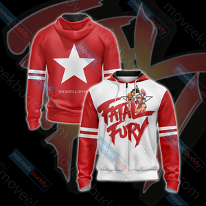 Fatal Fury Unisex 3D T-shirt Zip Hoodie XS 