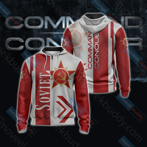 Command & Conquer - Soviet Unisex 3D T-shirt Zip Hoodie XS 