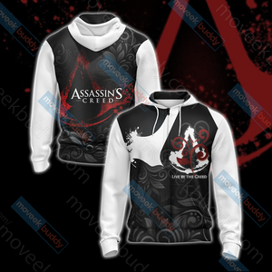 Assassin's Creed Unisex 3D T-shirt Zip Hoodie XS 