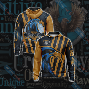Ravenclaw Eagles Quidditch Team Harry Potter Unisex 3D T-shirt Zip Hoodie XS 