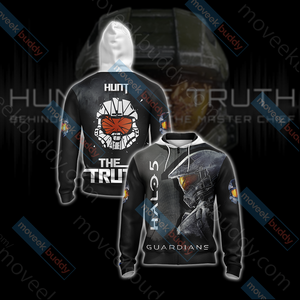 Halo 5: Guardians - Hunt The Truth Unisex 3D T-shirt Zip Hoodie XS 
