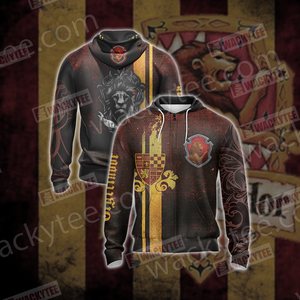 Gryffindor House Harry Potter New Look Unisex 3D T-shirt Zip Hoodie S 