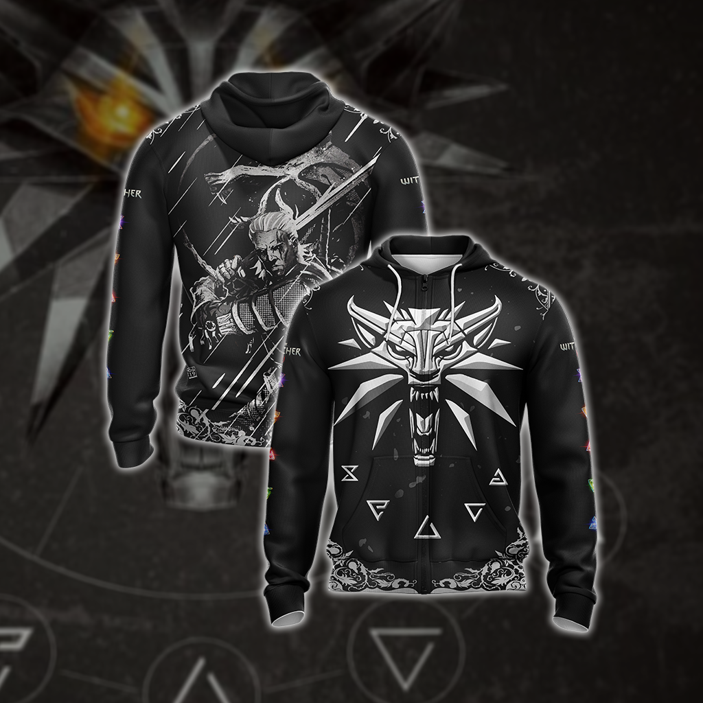 The Witcher 3 Unisex 3D T-shirt Zip Hoodie XS 