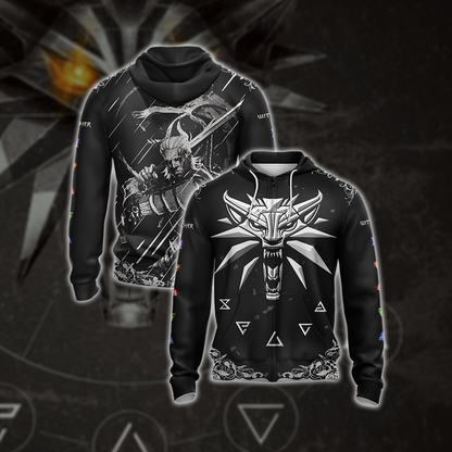 The Witcher 3 Unisex 3D T-shirt Zip Hoodie XS 