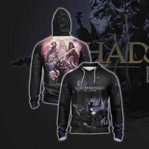 Final Fantasy XIV Shadowbringers Unisex 3D T-shirt Zip Hoodie XS 