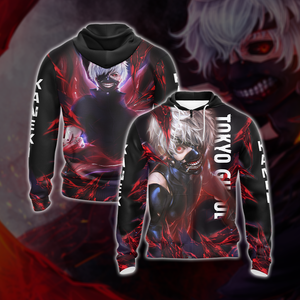 Tokyo Ghoul - Kaneki Ken Unisex 3D T-shirt Zip Hoodie XS 