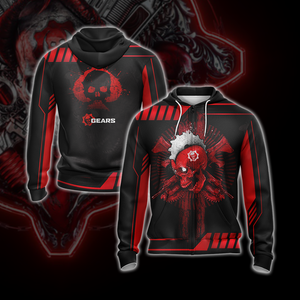 Gears Of War Red Unisex 3D T-shirt Zip Hoodie XS 