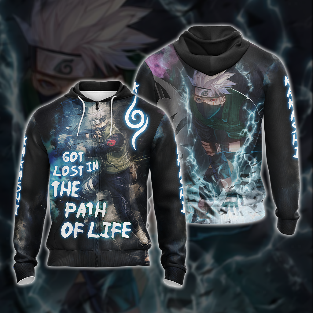 Naruto Kakashi - Got Lost In The Path Of Life Unisex 3D T-shirt Zip Hoodie Pullover Hoodie Zip Hoodie S 