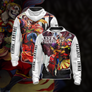 Final Fantasy Kefka Clown Unisex 3D T-shirt Zip Hoodie XS 