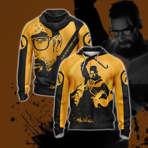 Half-Life - The One Free Man Unisex 3D T-shirt Zip Hoodie XS 