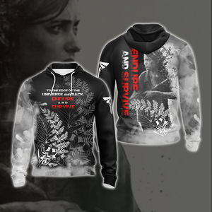The Last Of Us  - To The Edge Of The Universe And Back. Endure And Survive Unisex 3D T-shirt Zip Hoodie   