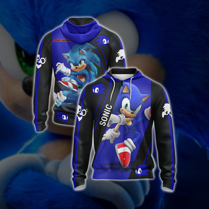 Sonic the Hedgehog New Style Unisex 3D T-shirt Zip Hoodie XS 