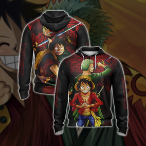 One Piece Unisex 3D T-shirt Zip Hoodie XS 