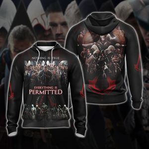 Nothing is True - Everything is Permitted Assassin's Creed All Over Print T-shirt Zip Hoodie Pullover Hoodie Zip Hoodie S 