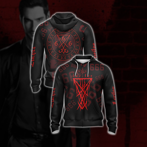 Lucifer (tv series) 666 tattoo Unisex 3D T-shirt Zip Hoodie XS 