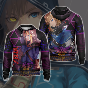 The legend of Zelda All Over Print T-shirt Zip Hoodie Pullover Hoodie Zip Hoodie S 