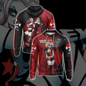 Harley Quinn - Old And New Style Unisex 3D T-shirt Zip Hoodie XS 
