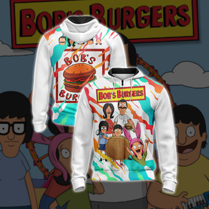 Bob's Burgers New Unisex 3D T-shirt Zip Hoodie XS 