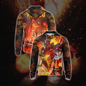 Fairy tail - Natsu Unisex 3D T-shirt Zip Hoodie XS 