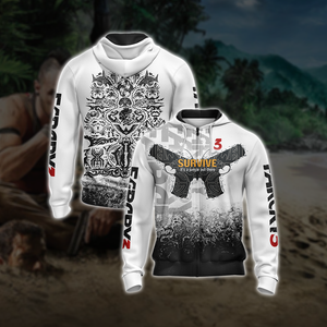 Far Cry 3 Unisex 3D T-shirt Zip Hoodie XS 