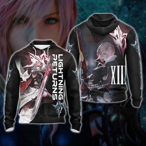 Final Fantasy XIII Lightning Returns Unisex 3D T-shirt Zip Hoodie Zip Hoodie S 