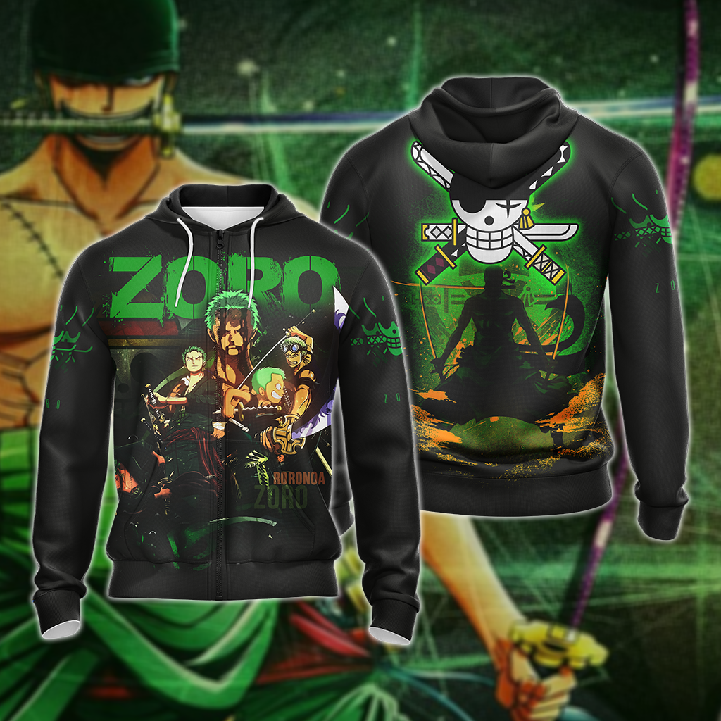 One Piece - Roronoa Zoro Unisex 3D T-shirt Zip Hoodie Pullover Hoodie Zip Hoodie S 